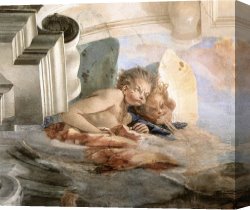 Wind Canvas Paintings - The Wind [detail #1] by Giovanni Battista Tiepolo